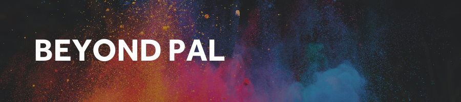 Paint splatter with the text Beyond PAL