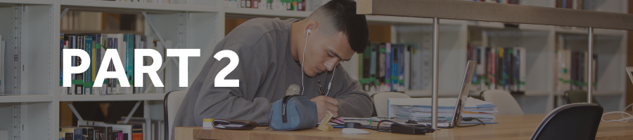 Student in library with part 2