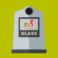 A bottle bank bin