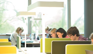 Students studying in the Library