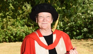 Jane Connors at the University of Reading's Graduation after receiving her honorary degree