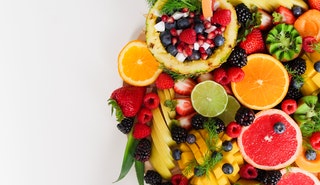 A picture of mixed fruits including berries