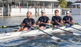 The Reading University Boat Club men's quadruple sculls team at Henley Royal Regatta 2022