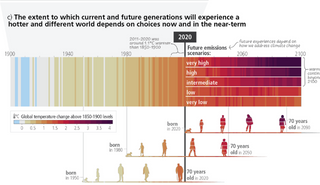 Warming stripes on IPCC report