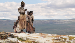 Illustration of the Zlatý kůň/Ranis group by Tom Björklund. Around 45,000 years ago, individuals from Ranis in Germany and Zlatý kůň in Czechia likely traveled together across the open steppe landscapes of Europe. © Tom Björklund for MPI for Evolutionary Anthropology 