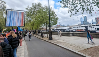 Climate stripes at the London marathon