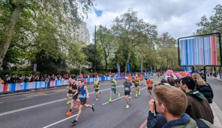 Climate stripes at the London Marathon