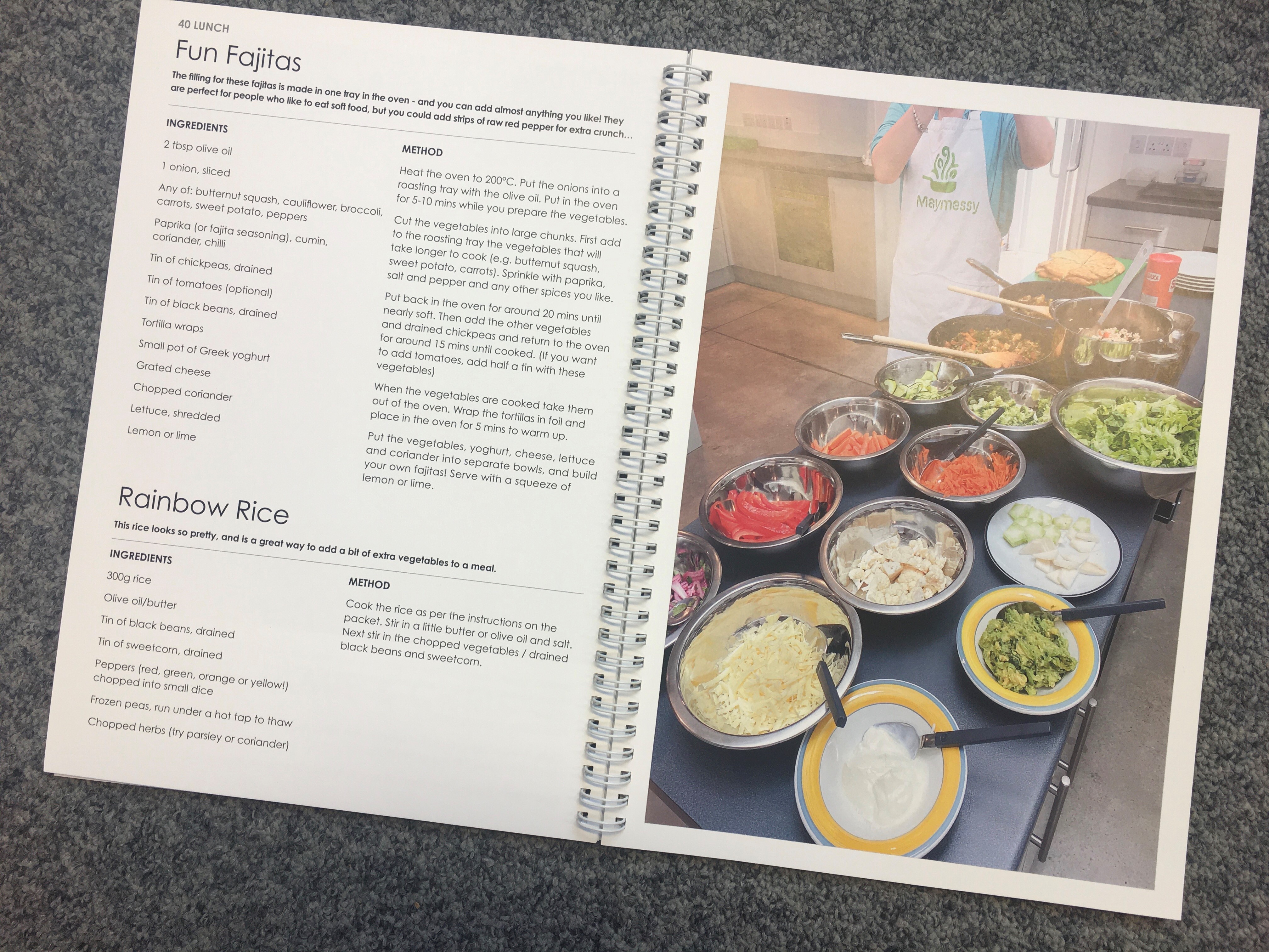 A picture of the recipe book