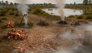 An AI generated impression of activities at the “Fat Factory” site.