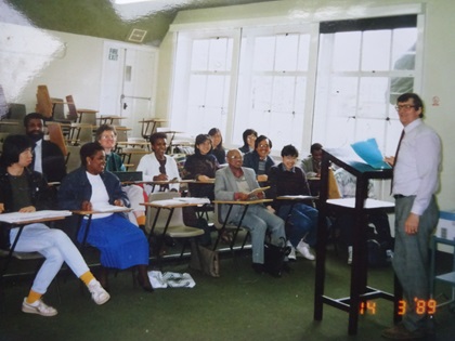 Professor Keith Watson teaching a class in 1989