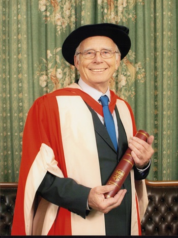 Professor Michael Twyman in graduation robes