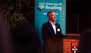 Paul Lindley speaking on stage