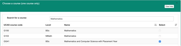 RISIS website course selection.