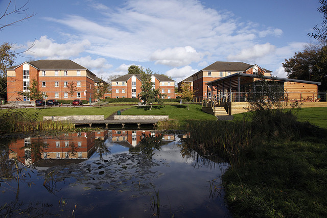 An exterior shot of Benyon Hall