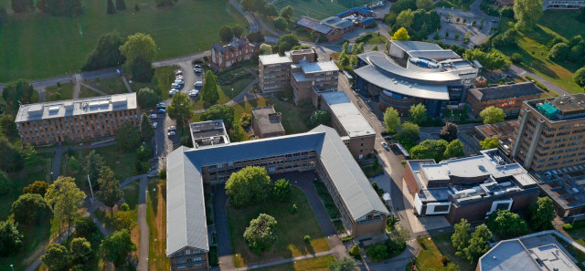 Aerial footage of several buildings on the Whiteknigths campus.