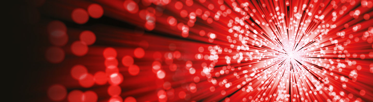 Detailed graphic image of red fibre optics