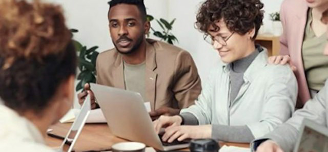 People working at computers