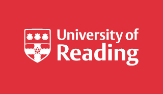 University of Reading crest on red background